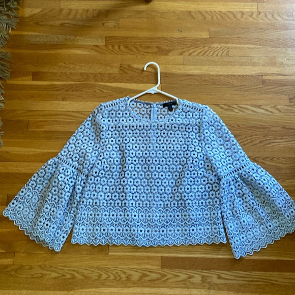 J.Crew daisy lace bell sleeve top - Picture 2 of 6